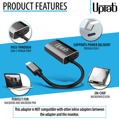 UPTab USB-C to Mini DisplayPort Adapter – Graphite, supports 4K@60Hz and HDR for seamless video output on MacBook, iPad Pro, laptops, and external monitors.