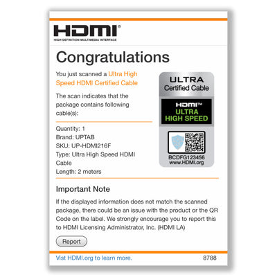 Certified Ultra High Speed HDMI Cable