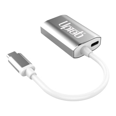 UPTab USB-C to Mini DisplayPort Adapter – Silver, supports 4K@60Hz, HDR, with Power Delivery Port